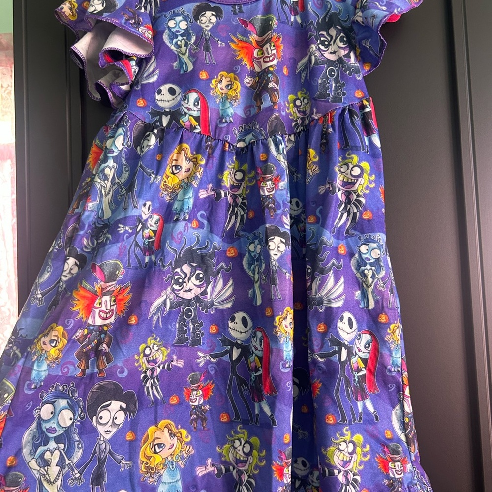Colorful Tim Burton characters Print Dress size 3t